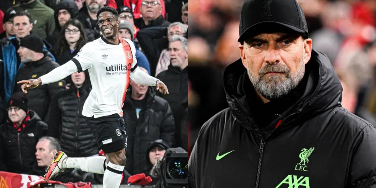 Luton Town are beating Liverpool 1-0 away from home and Liverpool need 45 minutes to turn things around.