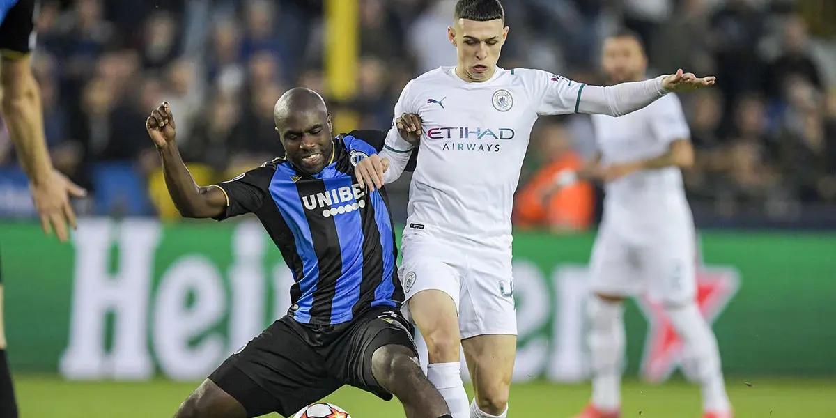 Manchester City are ahead by two goals at half time against Club Brugge, an opposition that troubled Paris Saint Germain.