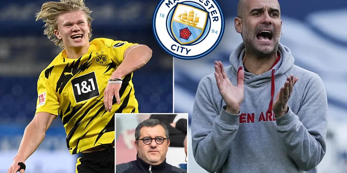 Manchester City are in pursuit of striker Erling Haaland but the deal could be hard due to the relationship between Pep Guardiola and Mino Raiola.