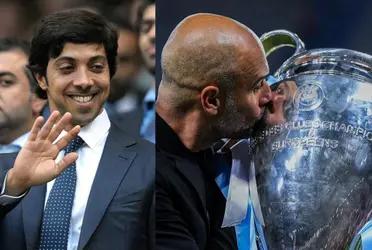 Manchester City's owner witnessed his first Champions League final, and this was his reaction to seeing his team win