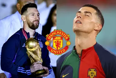 While Messi continues to celebrate, Man United players' reaction to seeing Ronaldo without a club