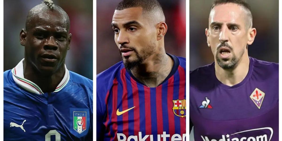 Mario Balotelli, Kevin Prince Boateng and Frank Ribery.