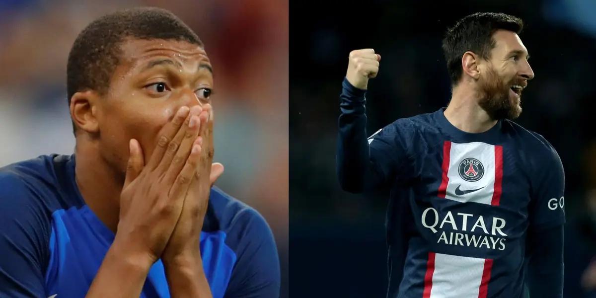Mbappe could not believe Messi's goal.