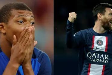 Mbappe could not believe Messi's goal.