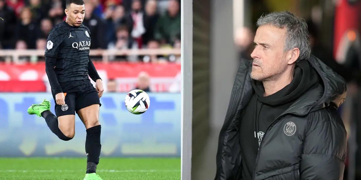 Mbappé was subbed off again by Luis Enrique but this time at halftime.