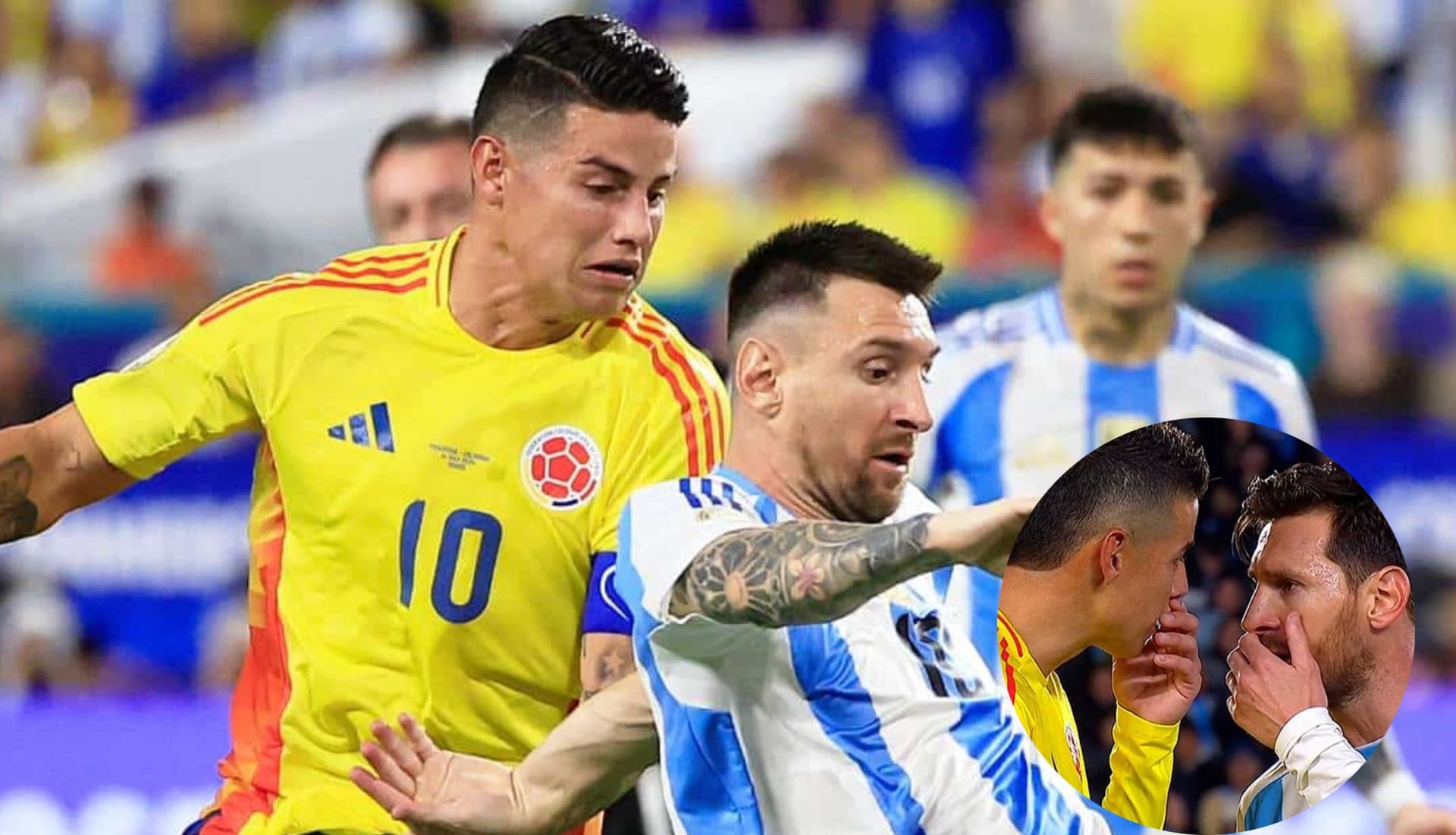 Messi and James. Fhoto: Óle
