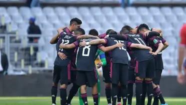 Mexico national team before a match.