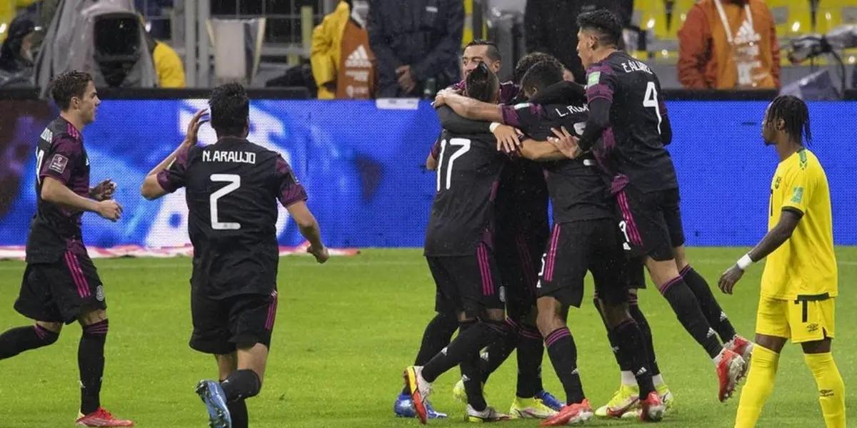 Mexico's national team defeated Jamaica as visitors