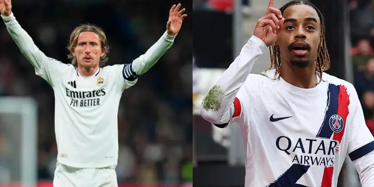 Modric anda Barcola. Fhoto: Reddit