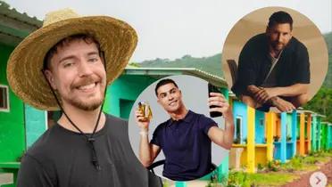 Mr. Beast, Messi and Cristiano. Photo: networks of Mr. Beast, Messi and Cristiano.