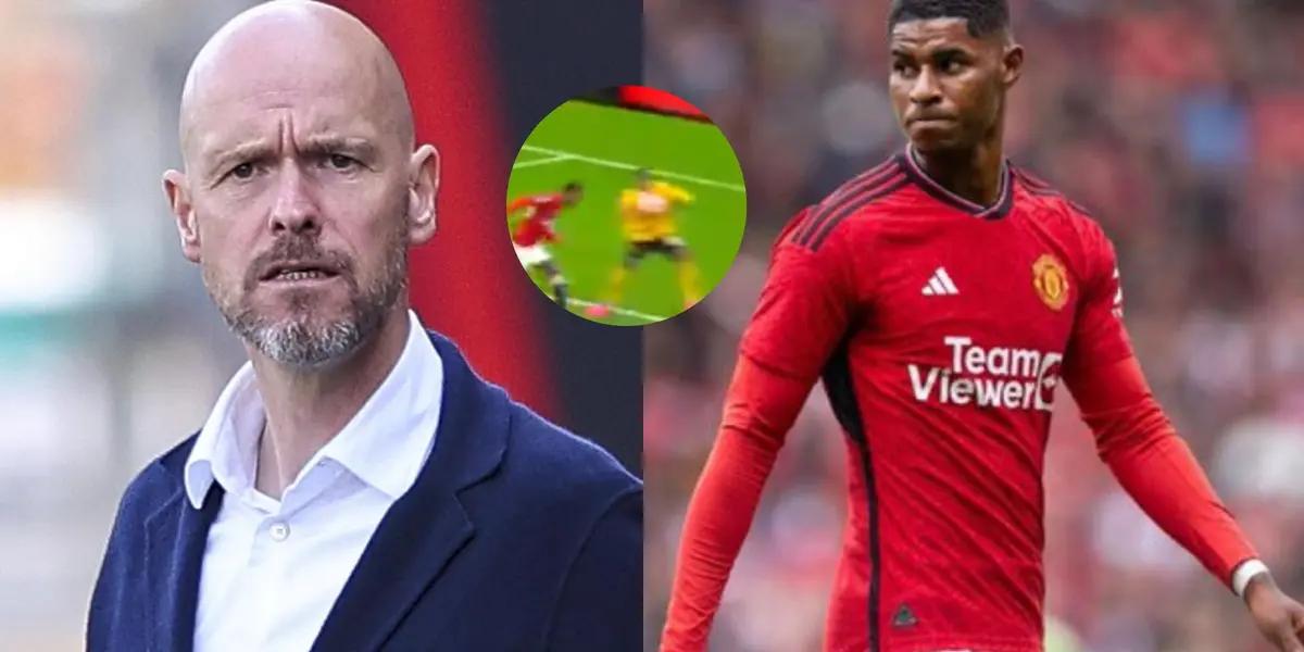 Nelson Semedo with a huge handball vs Manchester United