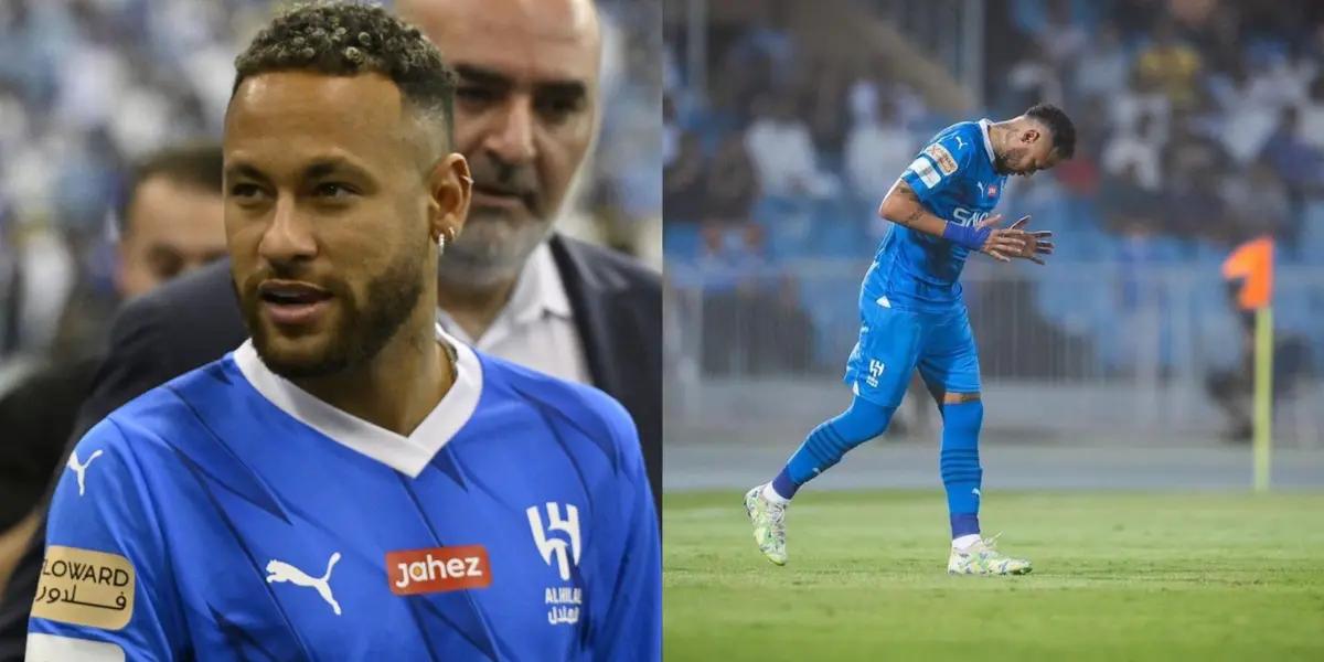 Neymar Jr upset after receiving the first goal in the AFC Champions League