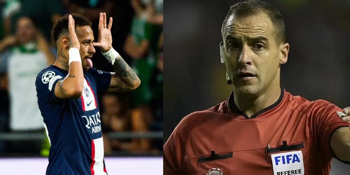 Neymar sent a message to the referee that booked him after celebrating.