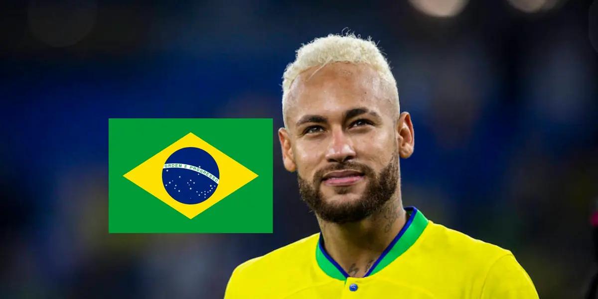 Neymar smiles that is he is playing for the Brazilian national team.