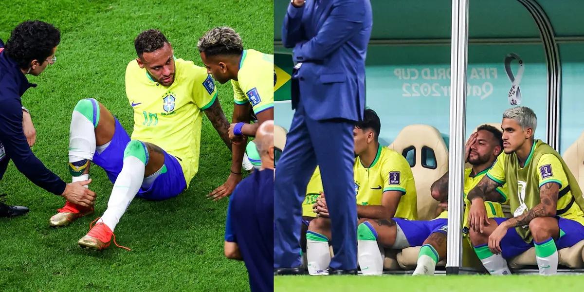 Neymar was replaced in the second half with severe pain in his ankle and raises concern