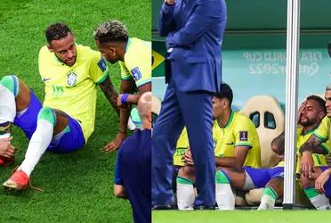 Neymar was replaced in the second half with severe pain in his ankle and raises concern