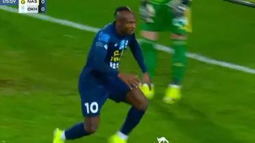 Nigerian striker Saviour Godwin scored to give Al Akhdoud a 1-0 lead against Cristiano Ronaldo's Al Nassr