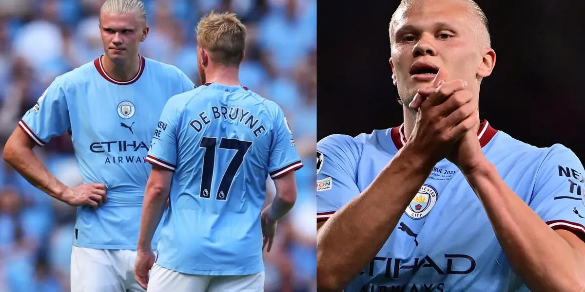 Norwegian striker's reaction to Kevin De Bruyne's failure to finish UEFA Champions League match
