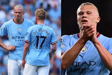Norwegian striker's reaction to Kevin De Bruyne's failure to finish UEFA Champions League match