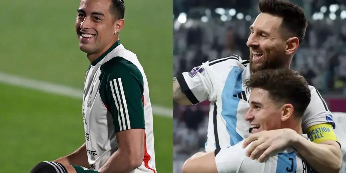 Not even the two Argentineans who represented Mexico in the World Cup dared to do so much, he wore the Argentinean flag to celebrate