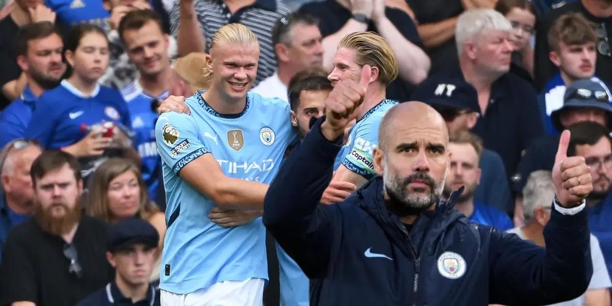 Pep Guardiola - Erling Haaland - Kevin de Bruyne (Foto: Manchester City News)