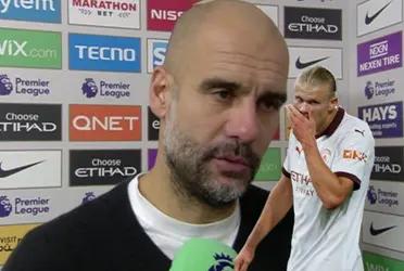 Pep Guardiola had a controversial action with Erling Haaland