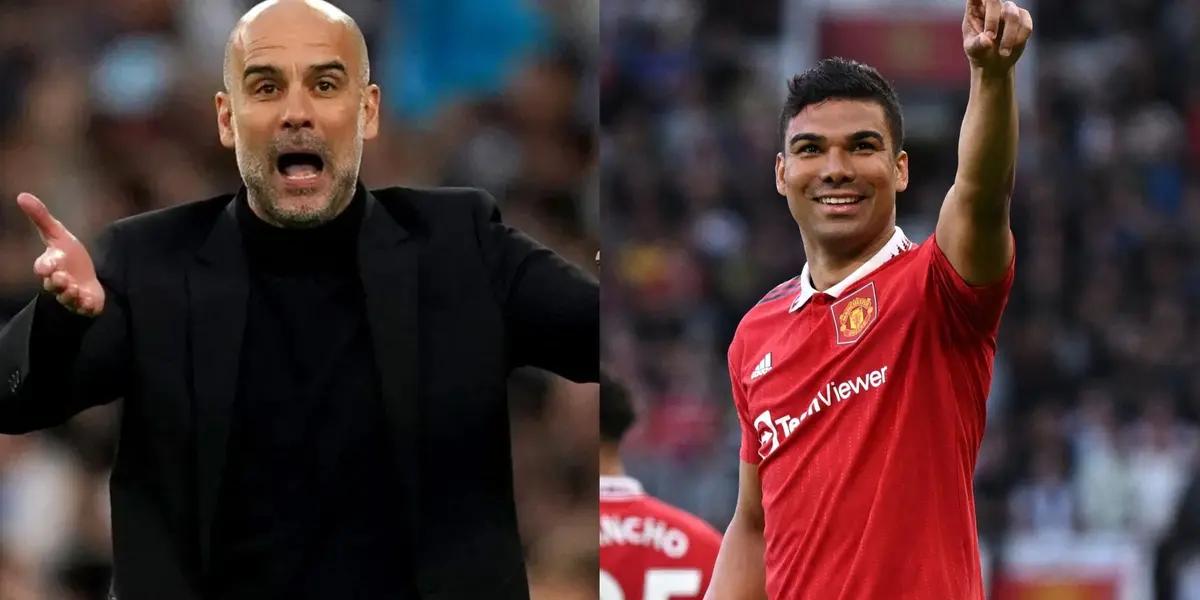 Pep Guardiola reacts to Manchester United's big win over Chelsea ahead of the UEFA Champions League final