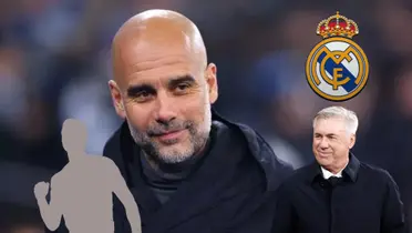 Pep Guardiola smiles as he watches his Manchester City team.