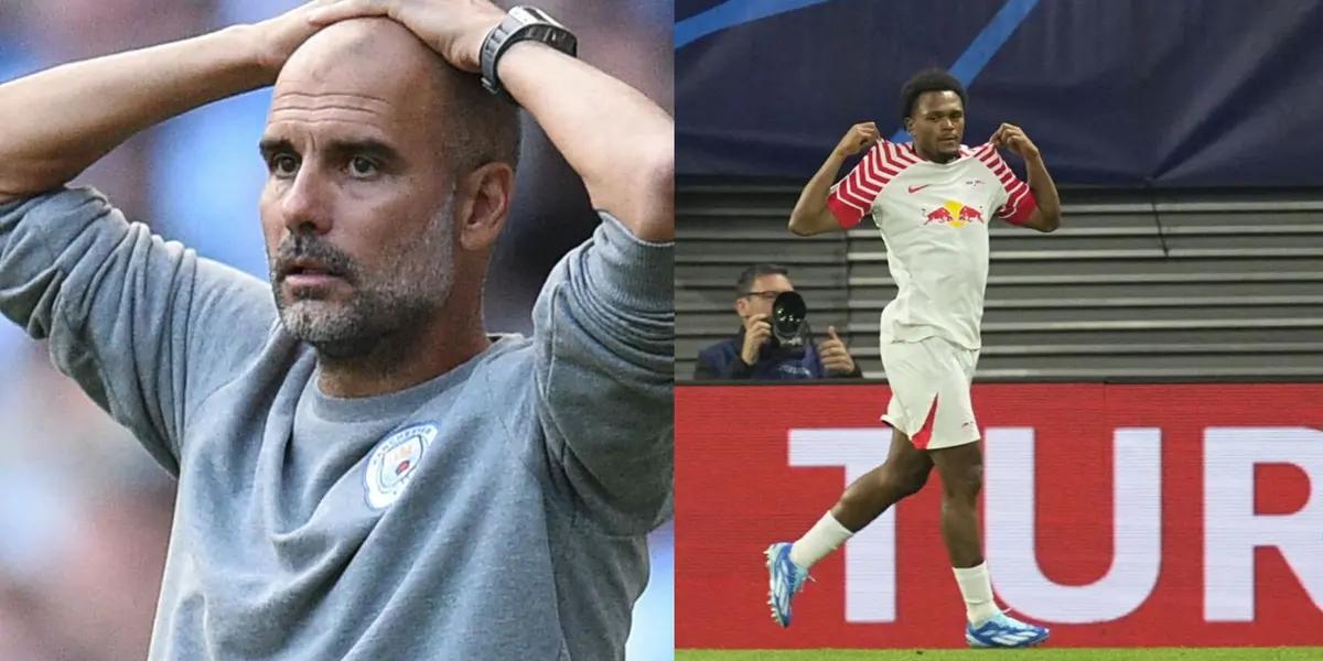 Pep Guardiola's reaction to RB Leipzig goal
