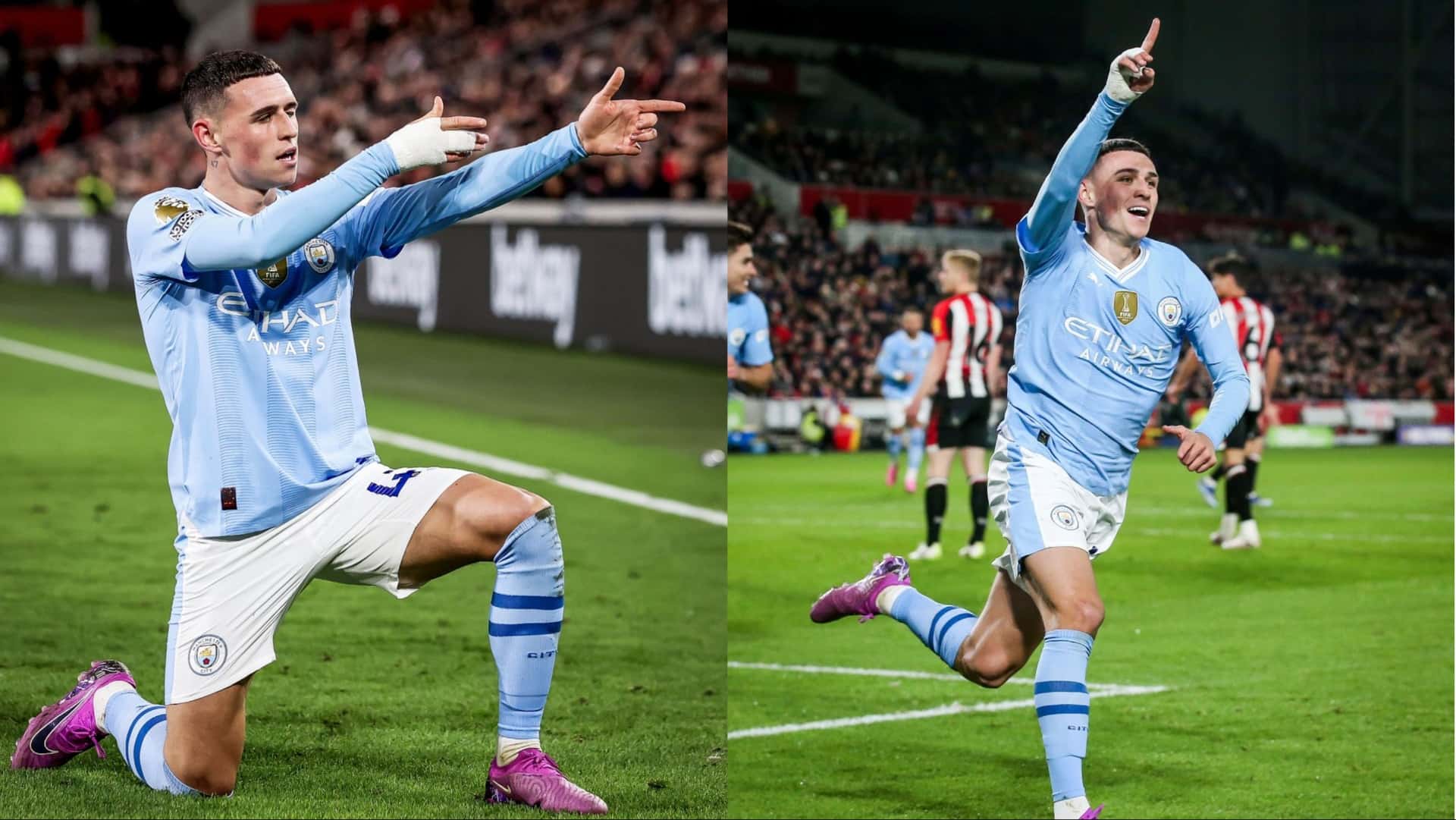 Phil Foden scores a hat trick against Brentford in Man City's 3-1 win.