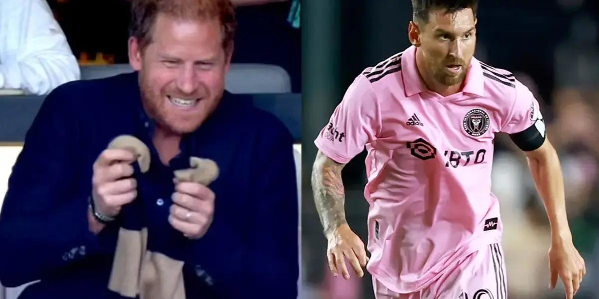 Prince Harry and his emotion during the match between LAFC and Miami