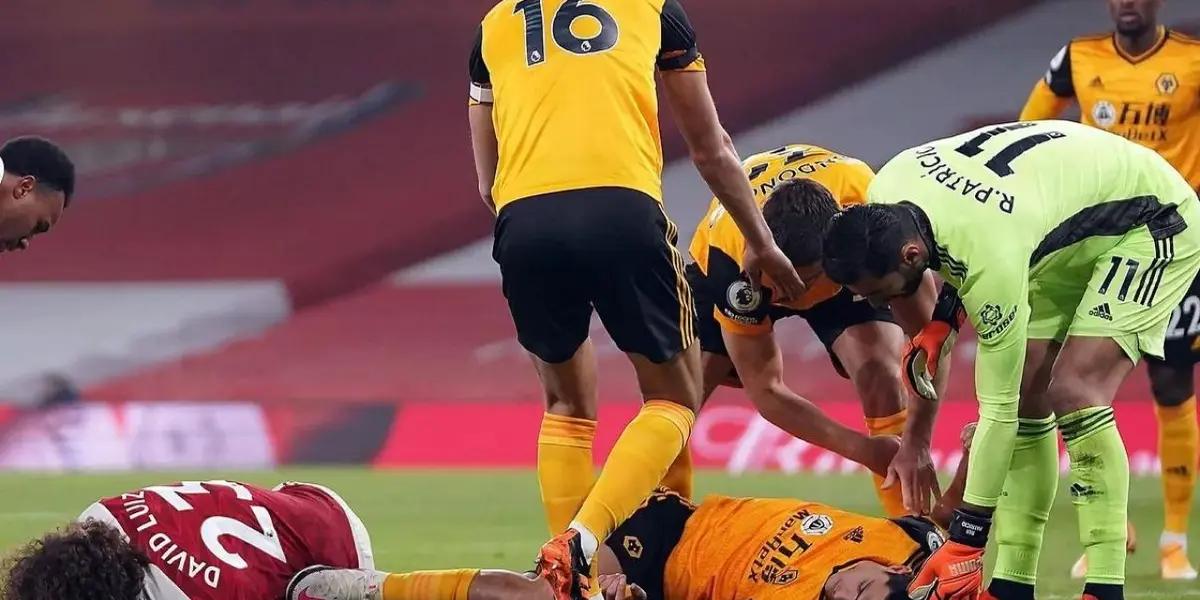 Raúl Jiménez was not the same after the injury caused by David Luiz, now karma is coming back to him.