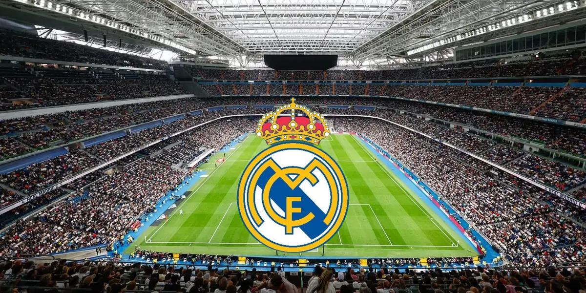 Real Madrid's Santiago Bernabeu filled with fans in their seats.