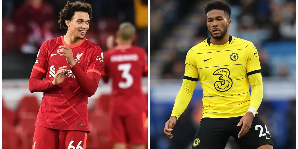 Reece James is a goal better than Trent Alexander-Arnold so far this season but the two are having their best moments.