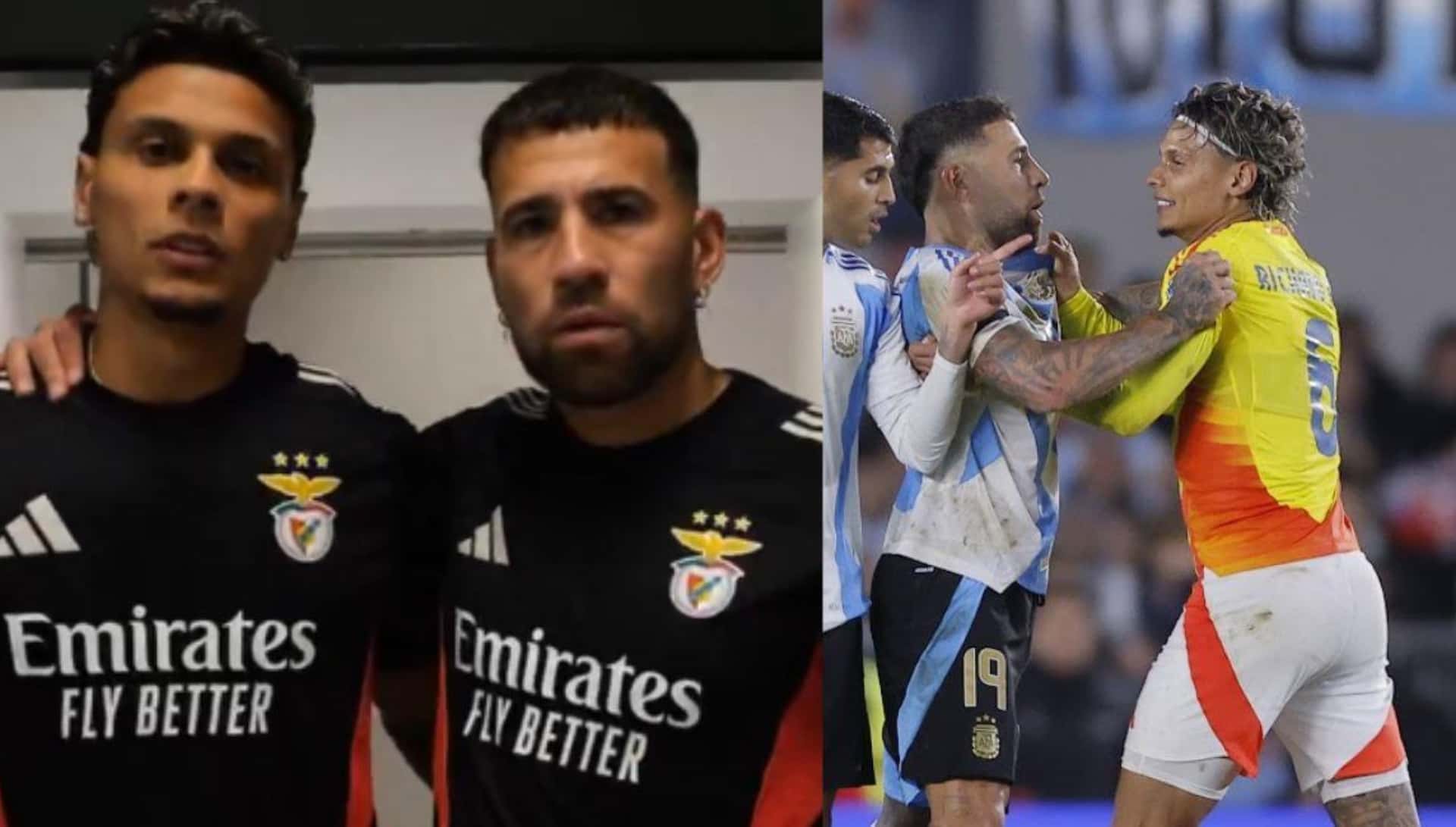 Richard Ríos y Nicolás Otamendi