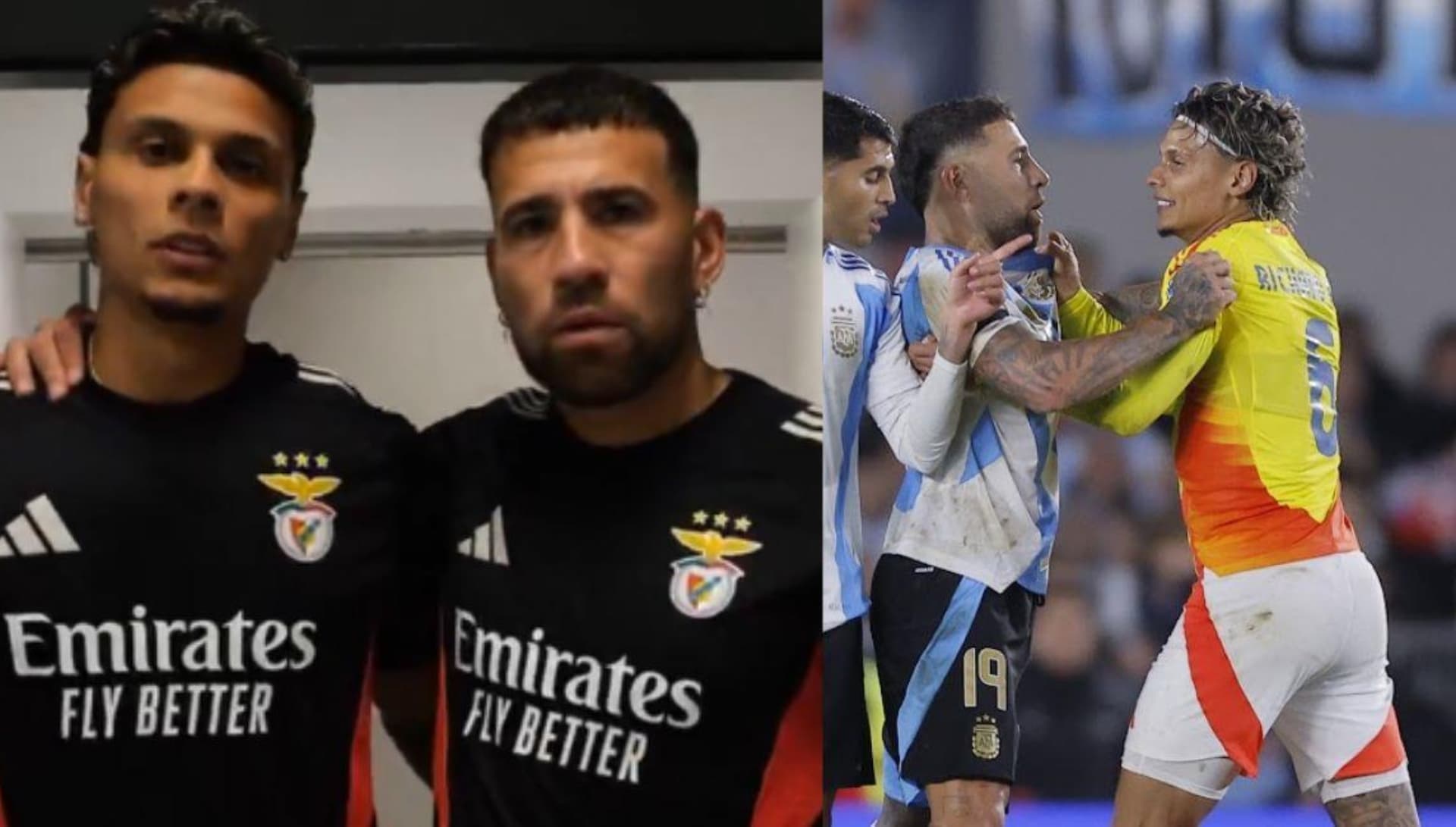 Richard Ríos y Nicolás Otamendi