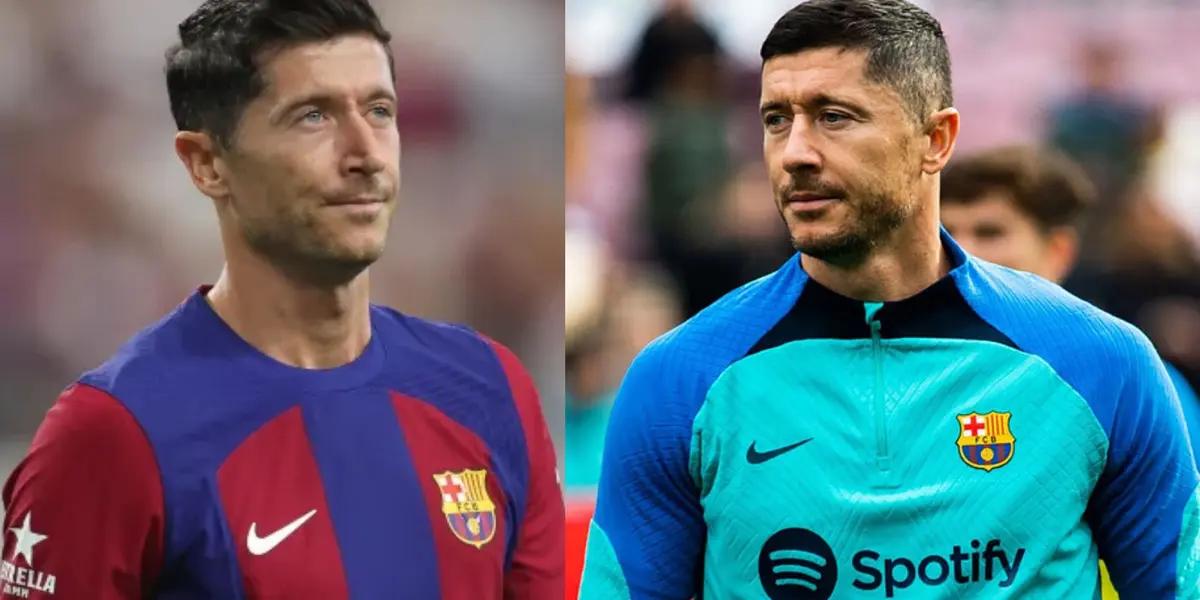 Robert Lewandowski's reaction after failing to score in the first games