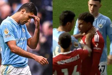 Rodri lost his temper in the match and was sent off.