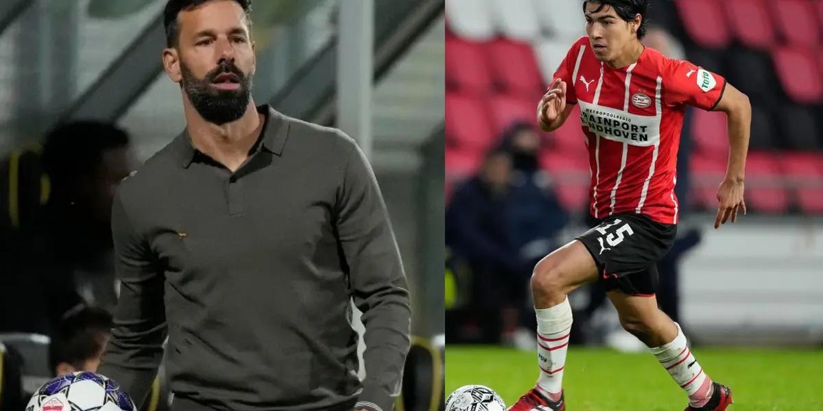 Ruud Van Nistelrooy wasn´t pleased with Erick Gutierrez's performance in PSV