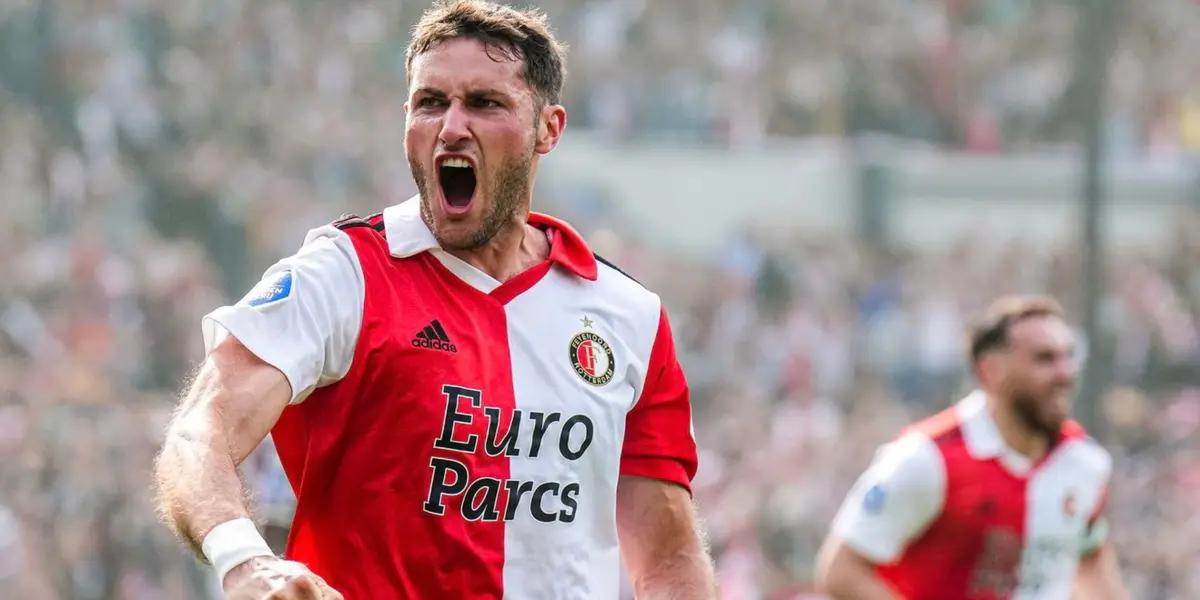 Santiago Giménez scored 23 goals in the season and won the Dutch league championship with Feyenoord