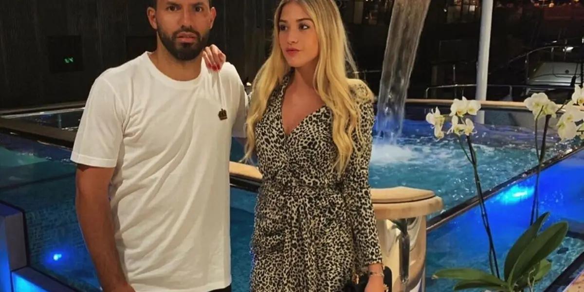 Sergio Aguero's girlfriend has posted a romantic message to him after his heart condition diagnosis amid reports the two have separated.