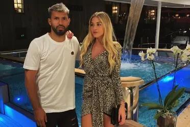 Sergio Aguero's girlfriend has posted a romantic message to him after his heart condition diagnosis amid reports the two have separated.