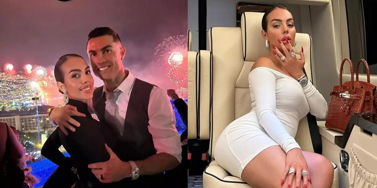 Spanish model Georgina Rodríguez surprised with a set of diamond jewelry.