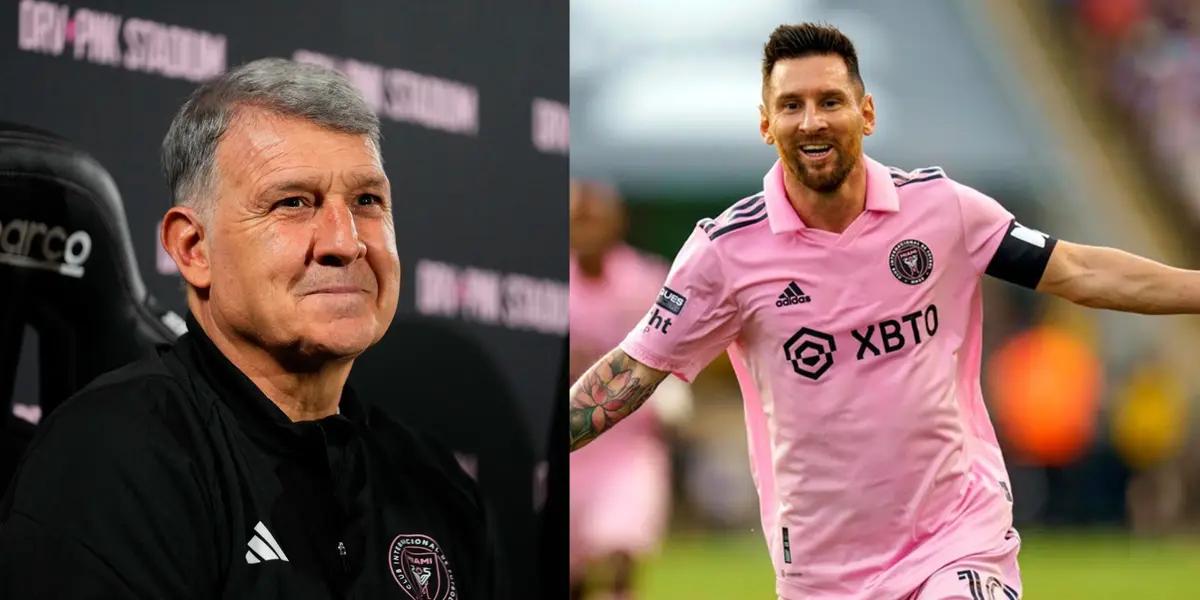 Tata Martino and his reaction to Messi and his goal