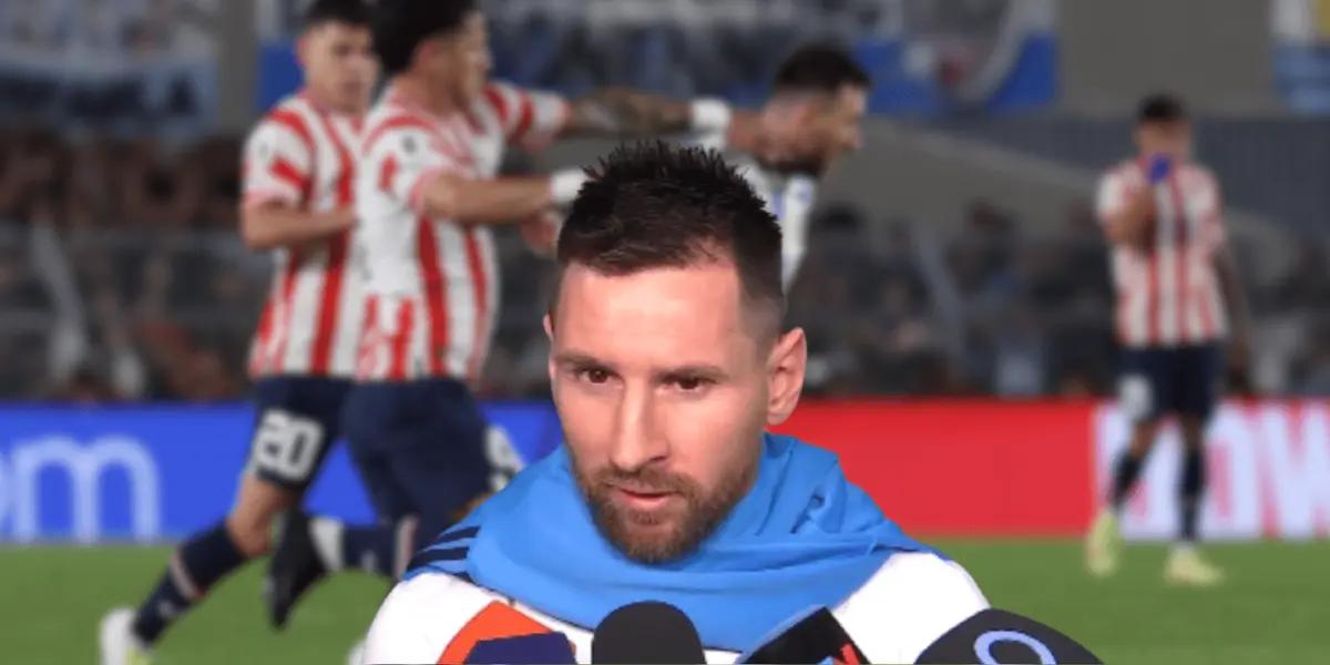 The Argentine soccer player experienced an uncomfortable moment facing a rival in the qualifiers on the night of Buenos Aires