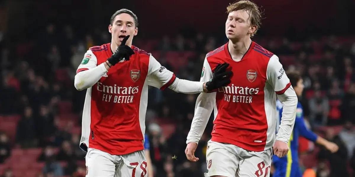 The attacking midfielder came on as a substitute and scored an impressive goal for Arsenal U21.