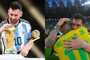 The Brazilian congratulated the best player of all time, who finally got the long-awaited World Cup