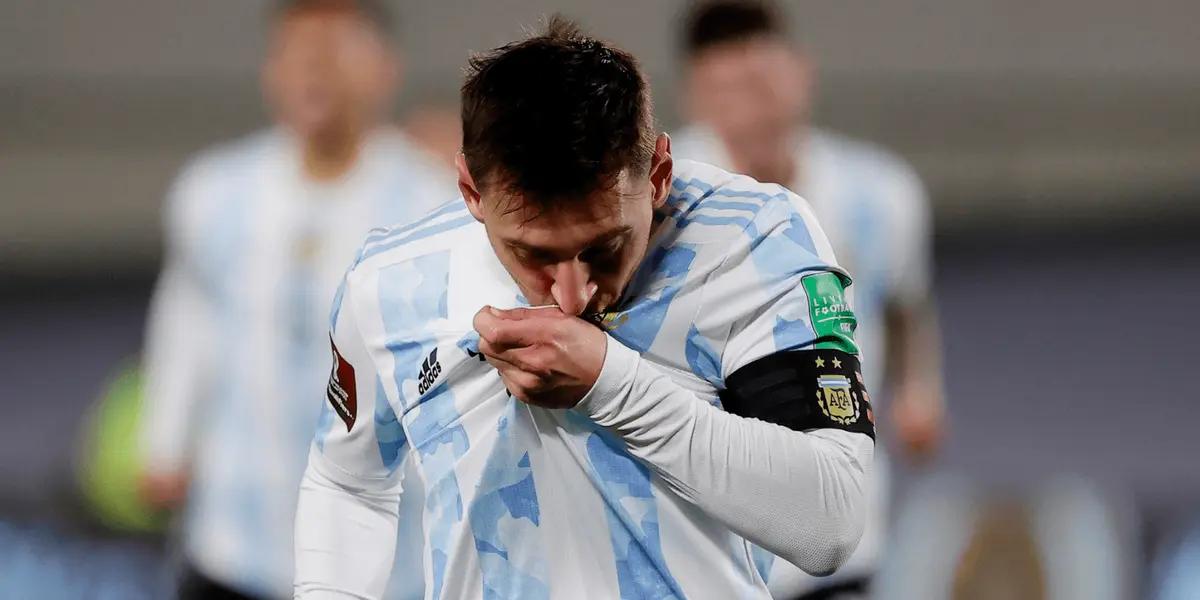 The captain of the Argentine team was effusive after Arabia's goal and tried to raise the spirits of his teammates