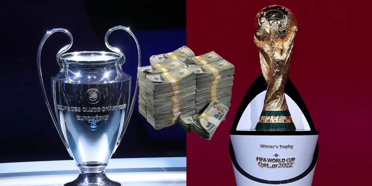 The Champions League trophy is worth less than other football trophies including the World Cup.