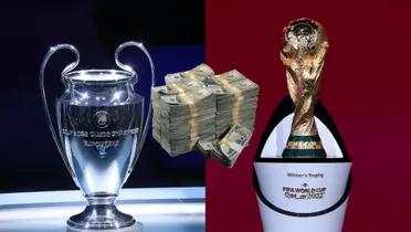The Champions League trophy is worth less than other football trophies including the World Cup.